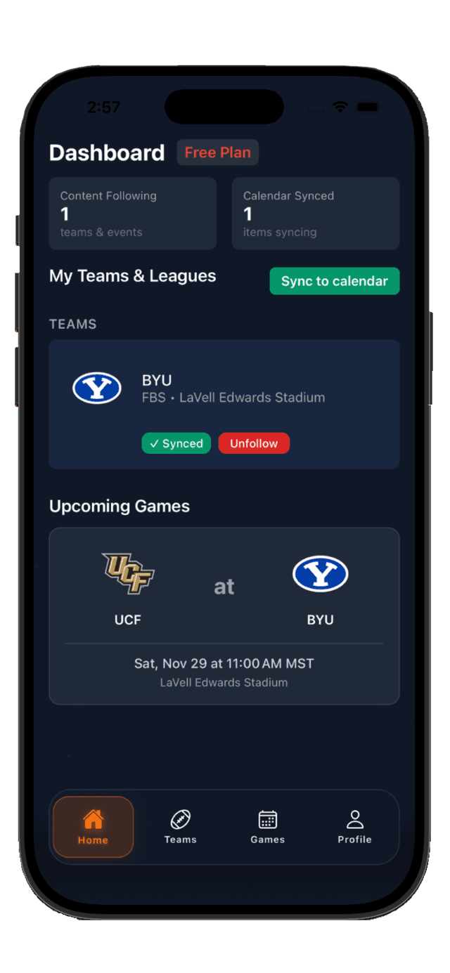 FanSync App Screenshot 2